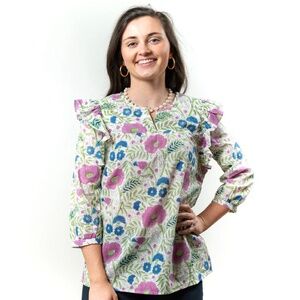 Liza Byrd Whitley Cotton Hand Block Top NWT (XS, S, L, XL, XXL)